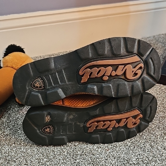 Ariat Turquoise and Tan Snakeskin Print Cowboy Boots - Picture 6 of 6